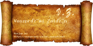 Veszprémi Zalán névjegykártya