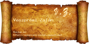 Veszprémi Zalán névjegykártya